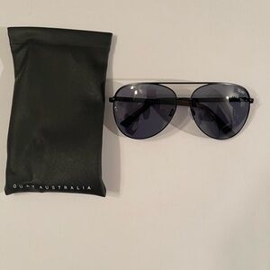 Quay Australia Black Aviator Sunglasses
